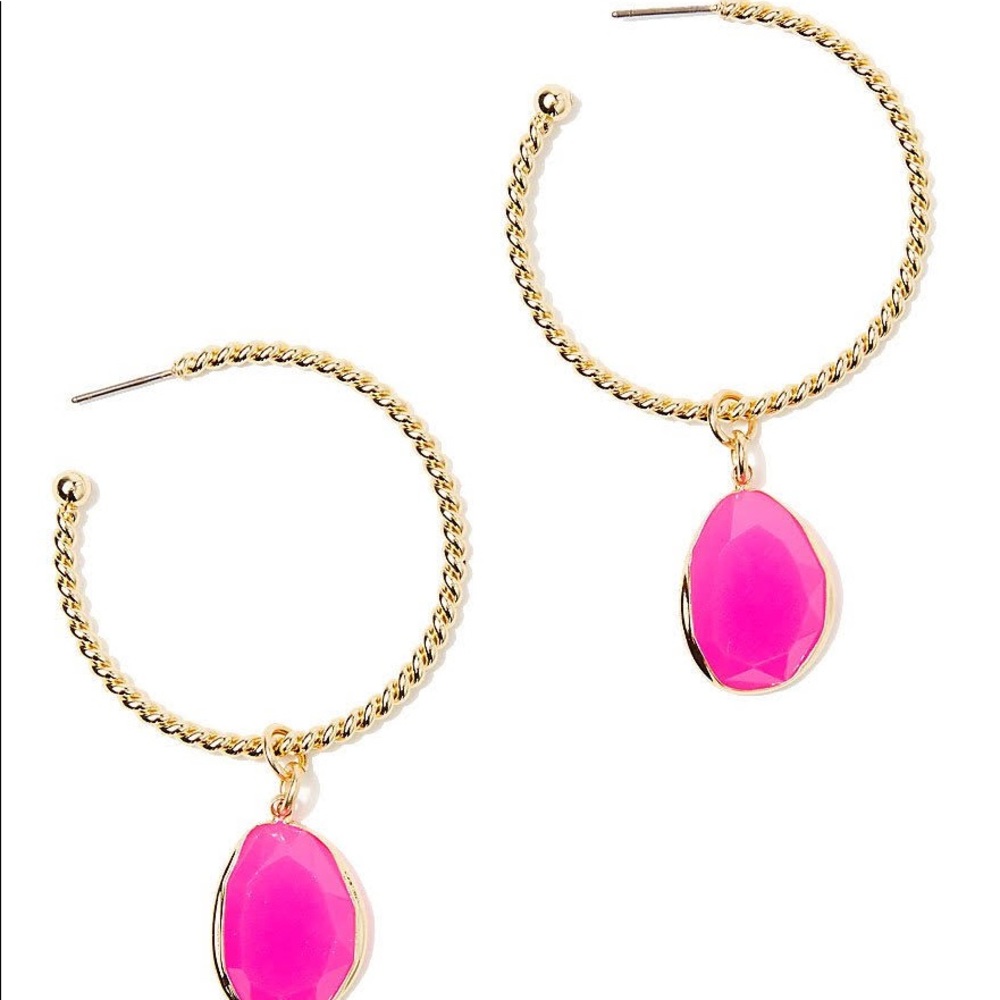 Lilly Pulitzer get wild pink gold hoop earrings